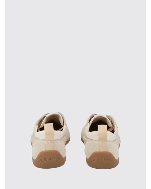 KENZO Natural Striker Bicolor Nylon Lace-Up Sneakers With Round Toe for men