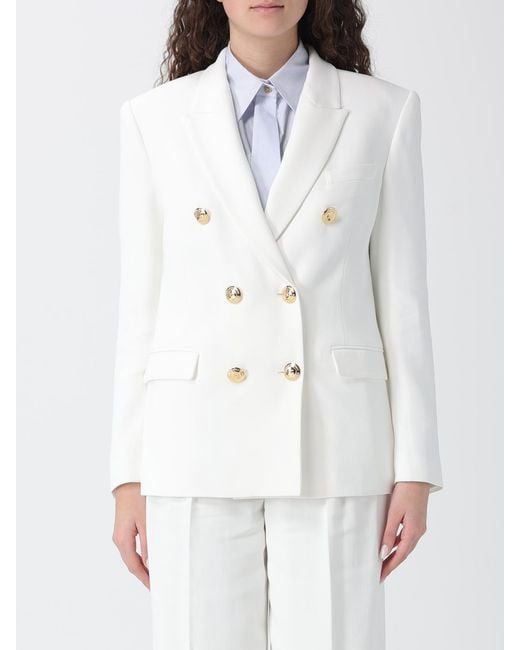 Elisabetta Franchi White Stretch Viscose Double Breasted Blazer