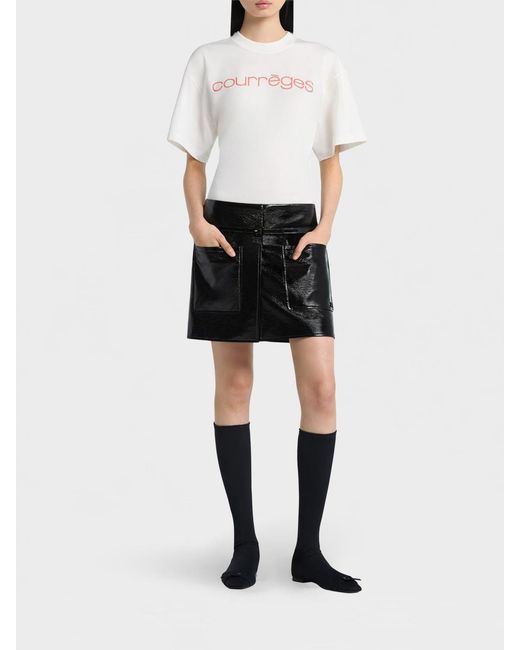 Courreges White CourrÈ Ges Cotton T-Shirts With Logo