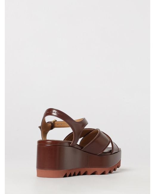 Stella McCartney Brown Platform Wedge Sandals With Saw-Edge Sole