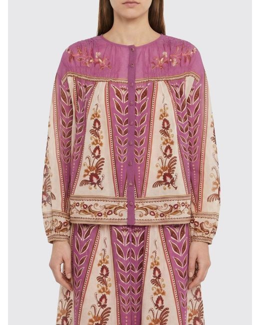 Farm Rio Pink Printed Viscose Blouse