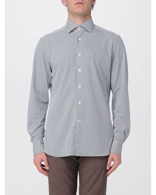 Corneliani Gray Striped Classic Shirt for men