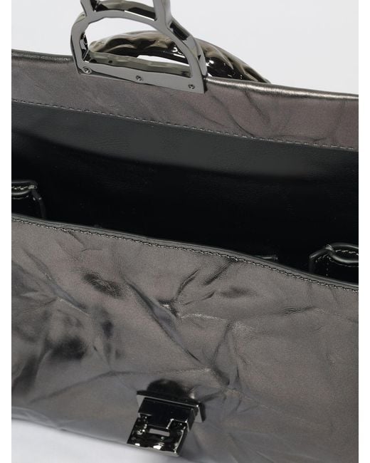 Coccinelle Black Arlettis Droplet Wrinkled Effect Laminated Leather Bag
