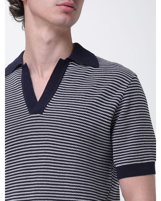Kangra Gray Striped Cotton Polo Shirt for men