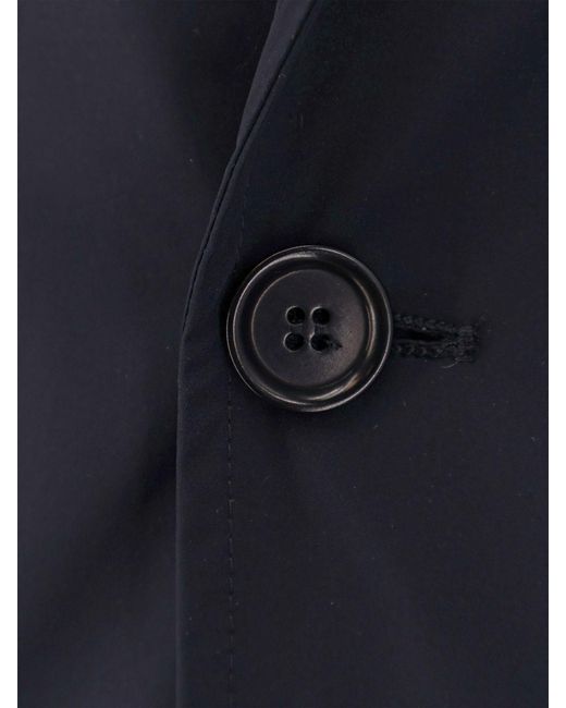 Aspesi Blue Single-Breasted Stretch Jersey Blazer for men