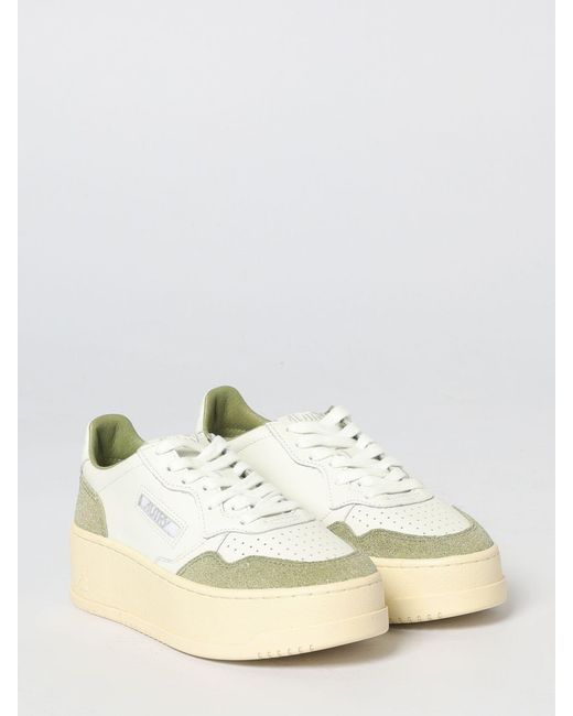 Autry Natural Medalist Platform Leather Sneakers