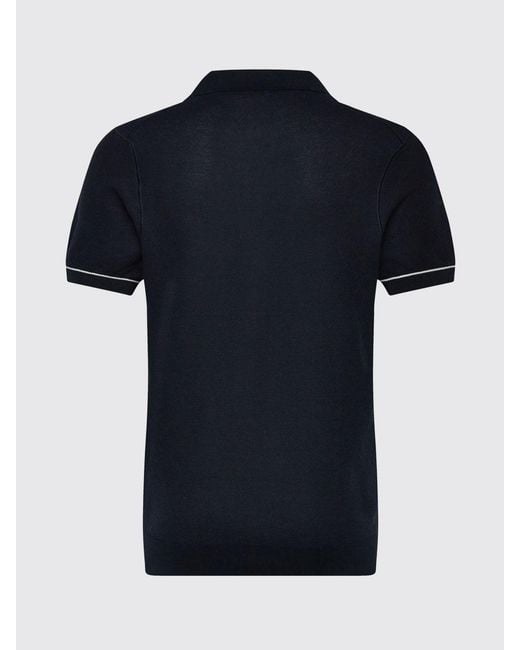 Boss Blue Cotton Knit Polo Shirt for men