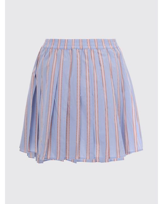 Lacoste Blue Striped Cotton Skirt