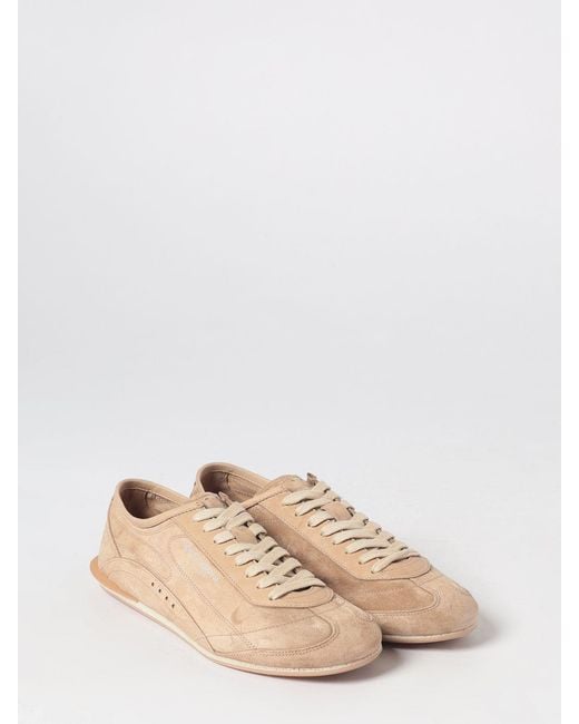 Dolce & Gabbana Natural Dolce &Amp Gabbana Lipari Suede Calfskin Sneakers With Printed Logo for men