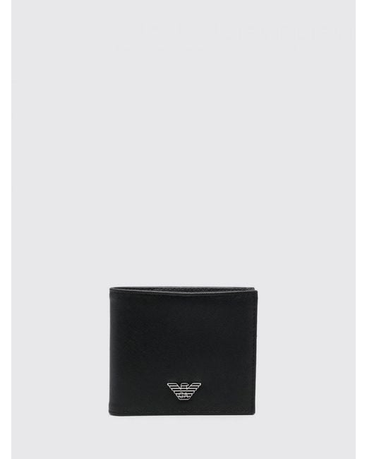 Emporio Armani White Saffiano Faux Leather Wallet for men
