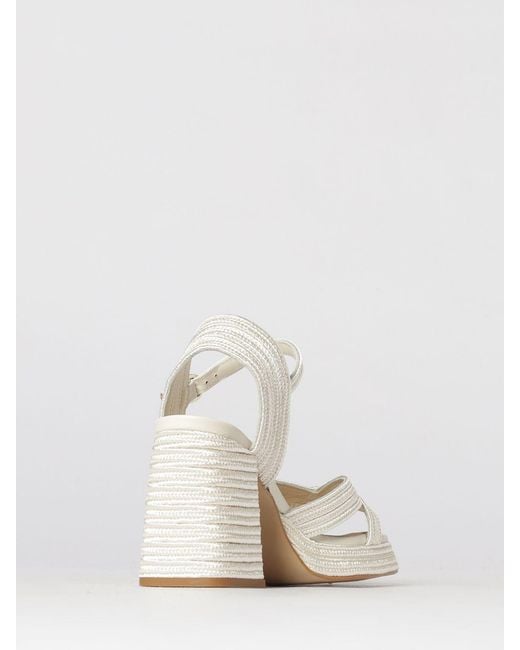 Castaner White Woven Jute Sandals