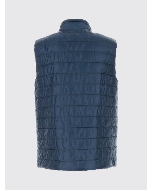 Herno Blue Quilted Nylon Padded Vest With High Collar And Zip Closure for men