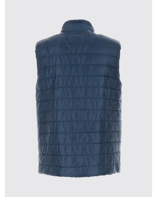 Herno Blue Quilted Nylon Padded Vest With High Collar And Zip Closure for men
