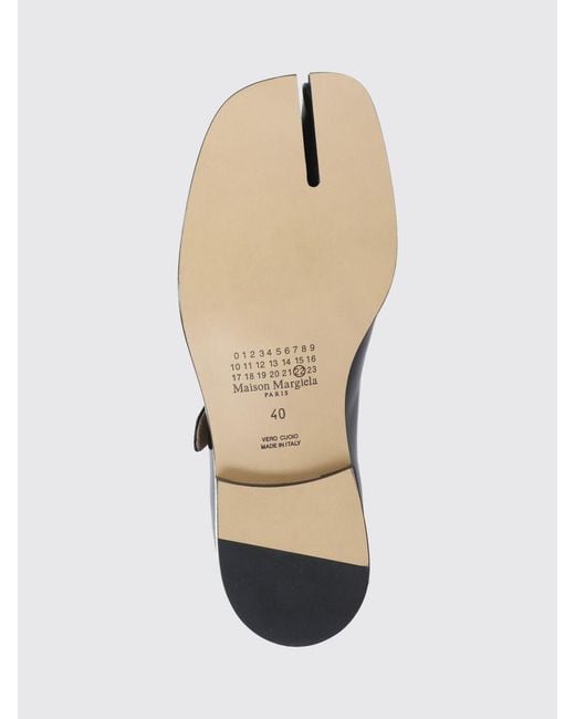 Maison Margiela White Brushed Leather Tabi Mary Jane Ballerina Flats