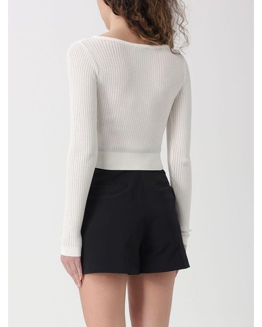 Elisabetta Franchi White Viscose Knit Top With Logo