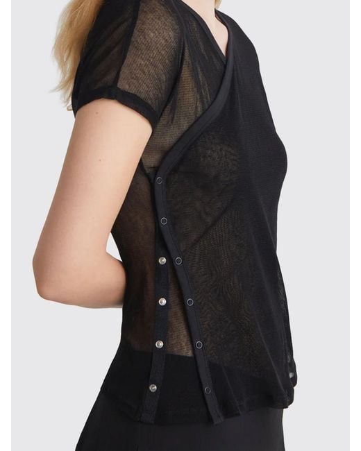 Paloma Wool Black Short-Sleeve V-Neck Top