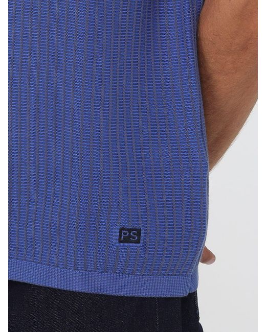 Paul Smith Blue Relaxed Fit Organic Cotton Crewneck T-Shirt for men