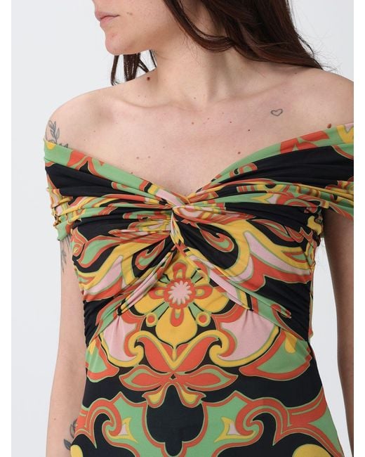 Etro Multicolor Printed Top With Knot