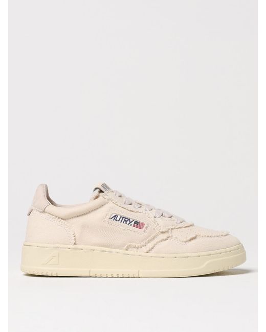 Autry Natural Medalist Platform Canvas And Leather Sneakers