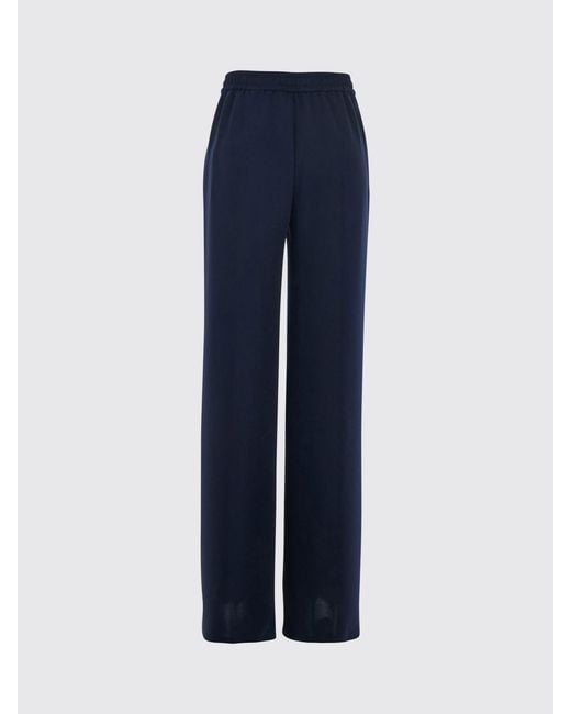 Herno Blue High-Waisted Jersey Palazzo Trousers With Drawstring