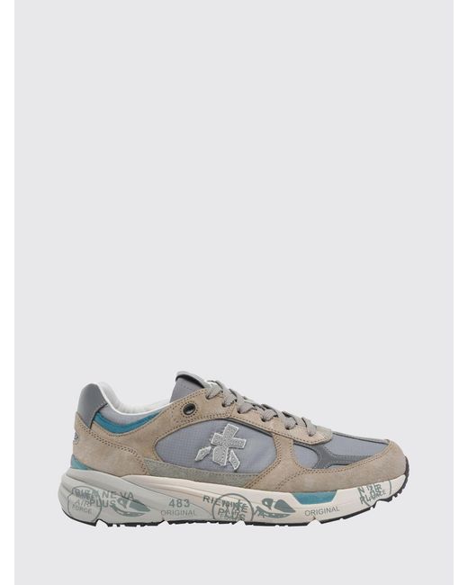 Premiata White Mase Suede And Mesh Sneakers for men