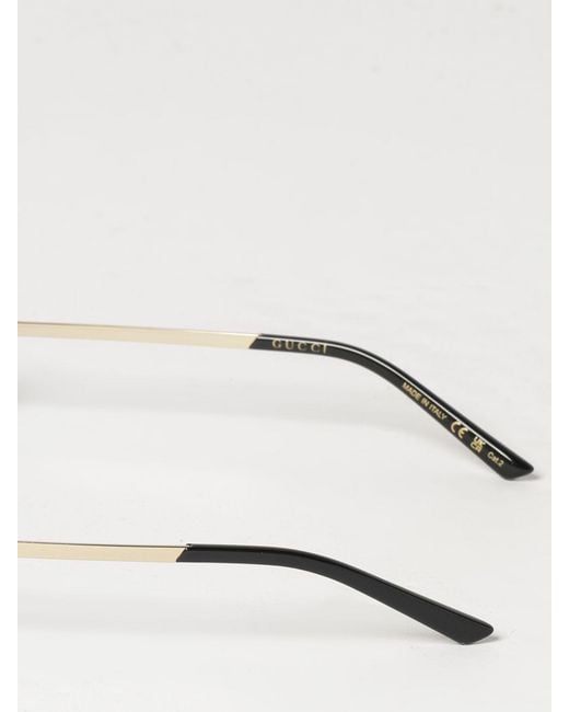 Gucci Natural Gg Monogram Rectangular Metal Sunglasses