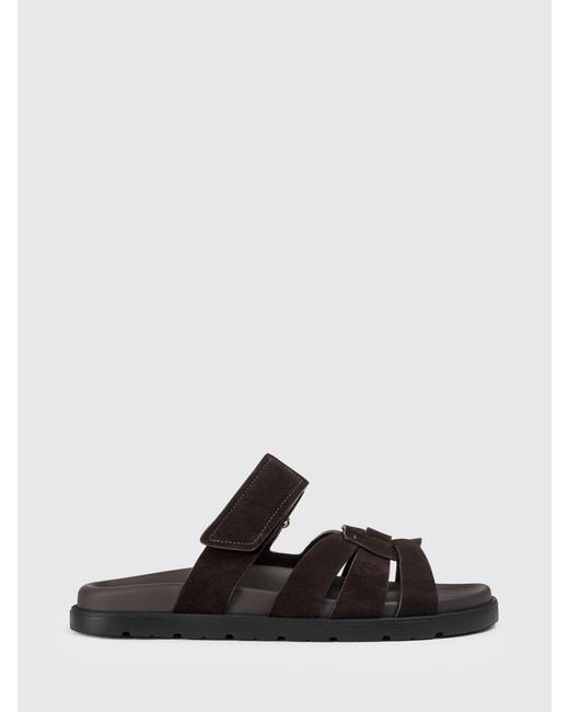 Doucal's Black Suede Sandals