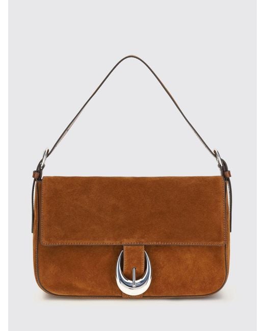 Staud Brown Harlow Medium Suede Bag