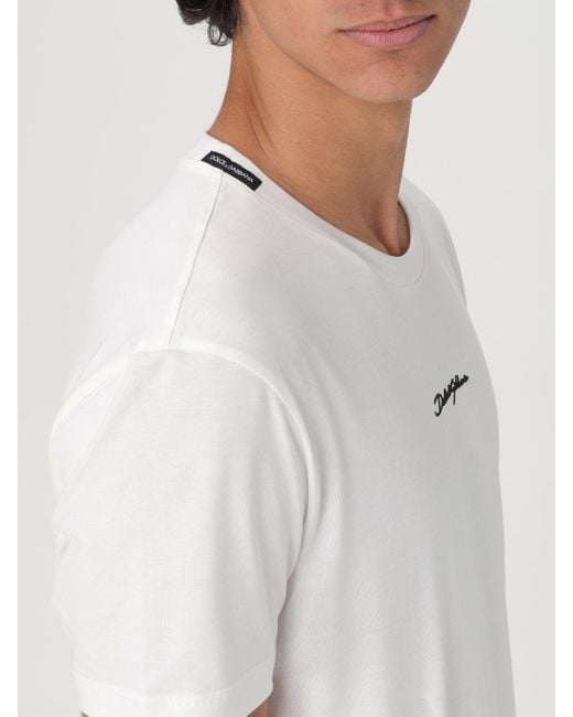 Dolce & Gabbana Logo Embroidery T-Shirt in White für Herren