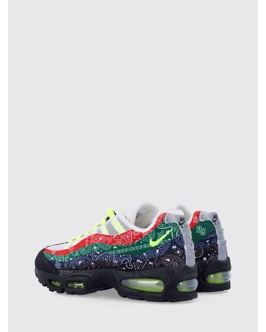 Nike White Air Max 95 Big Bubble Mesh Sneakers With Stripe Pattern for men