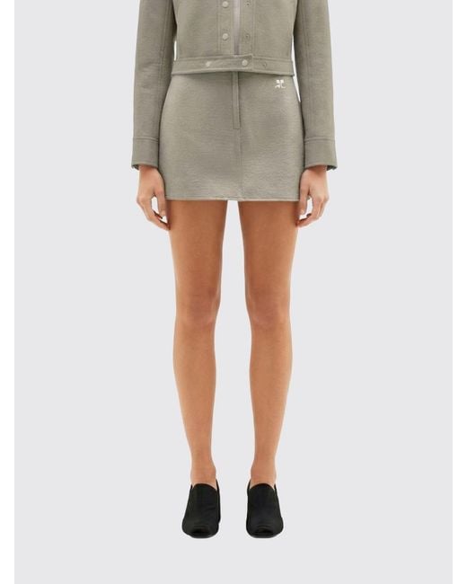 Courreges Gray CourrÈ Ges Coated Cotton Mini Skirt