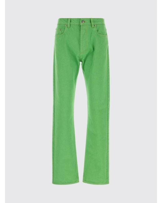 Versace Green Denim Straight Jeans for men