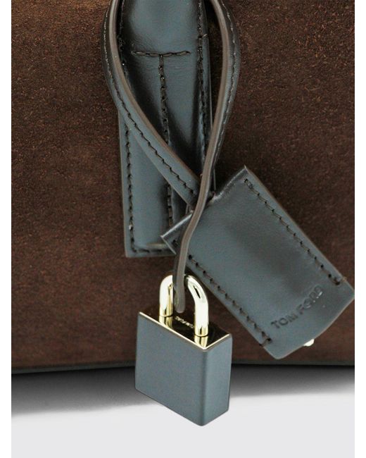Tom Ford Brown Eclipse Suede Bag
