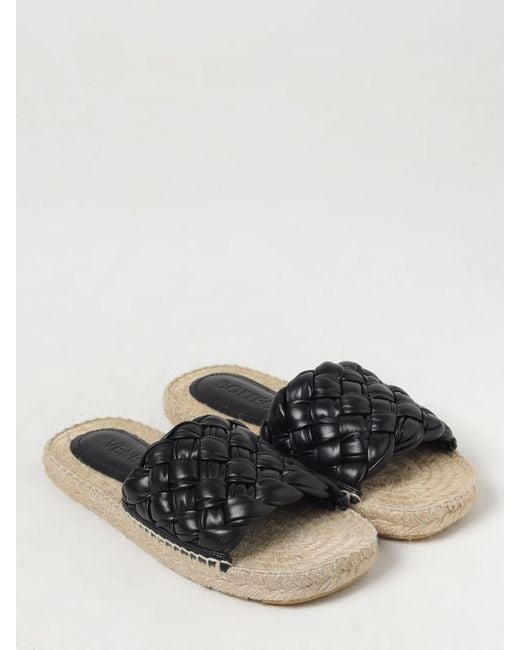 Bottega Veneta Black Flat Sandals