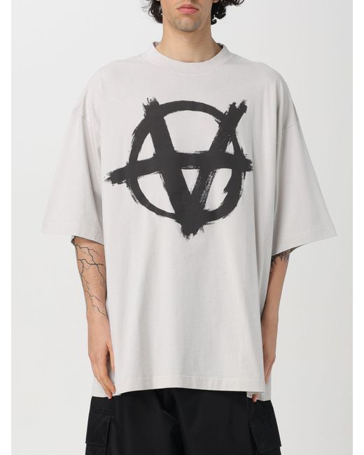 T-shirt in cotone con logo di Vetements in Gray da Uomo