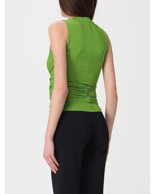 Elisabetta Franchi Green Viscose Top With Metallic Ring