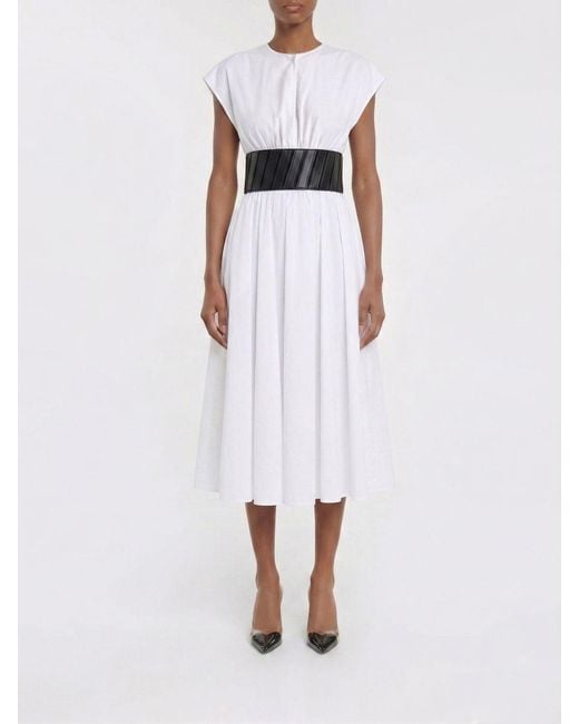 Alaïa White Cotton Midi Dress