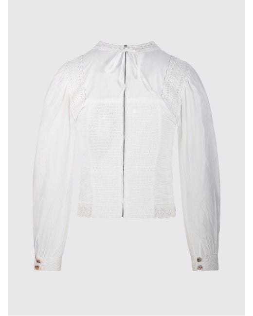 Farm Rio White Cotton Blouse With Inserts
