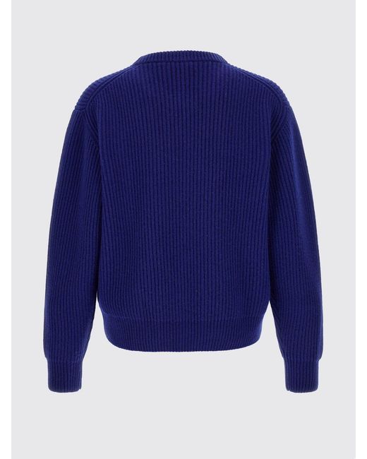 Jil Sander Blue Long-Sleeved Crewneck Sweater for men