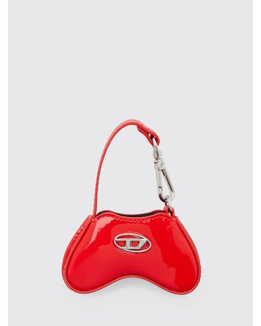 DIESEL Red Play Patent Leather Charm With Mirror