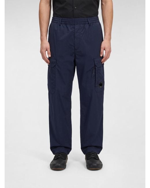 C P Company Blue Technical Fabric Cargo Trousers for men