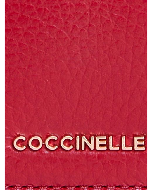 Coccinelle Metallic Small Grained Leather Credit Card Holder