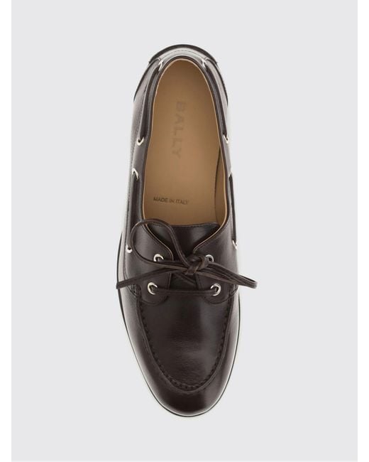Bally White Plume Leather Boat Loafers
