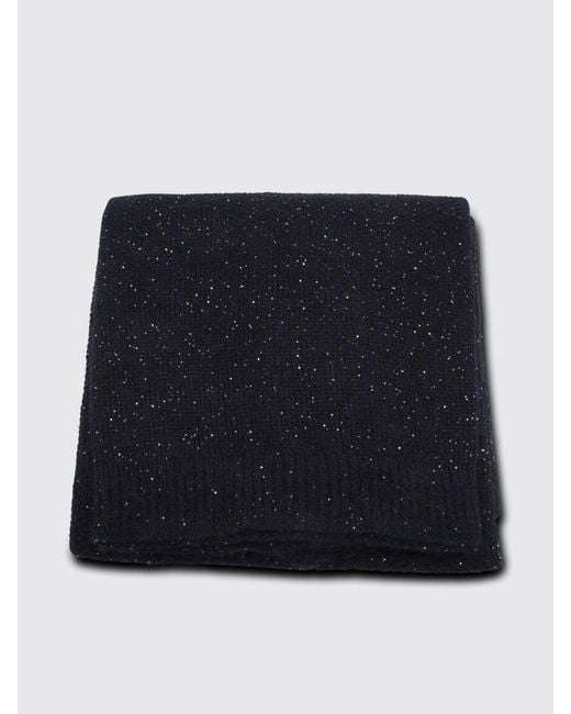 Fabiana Filippi Blue Merino Wool Scarf With Sequins