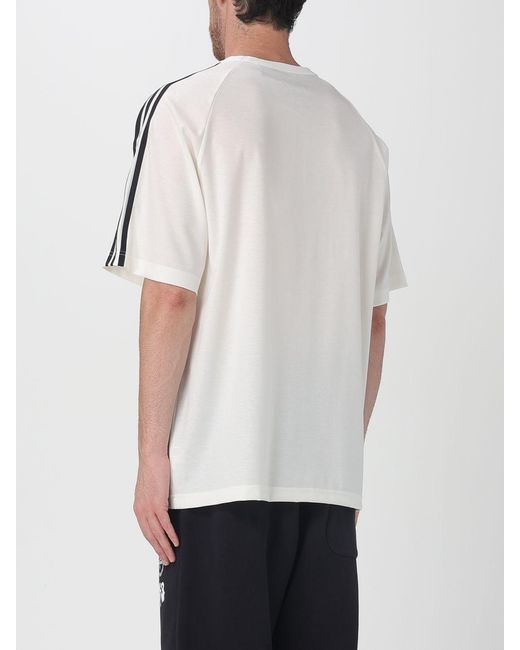 Y-3 White Oversized Cotton T-Shirt With Stripes And Logo for men