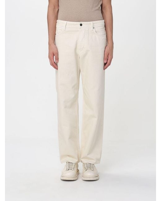 Stone Island White Straight Jeans for men