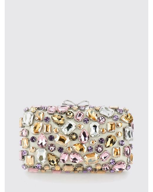 Self-Portrait Multicolor Multi Crystal Clutch