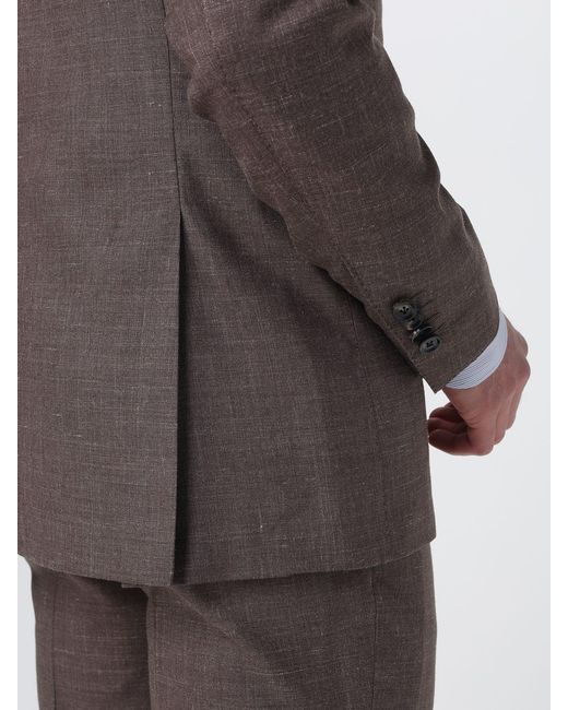 Luigi Borrelli Napoli Gray Single-Breasted Virgin Wool Blend Suit for men