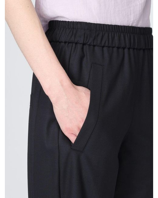 Tela Blue Wool Blend Cropped Fit Trousers