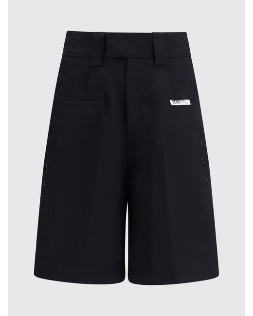 Gcds Black Stretch Cotton Shorts for men